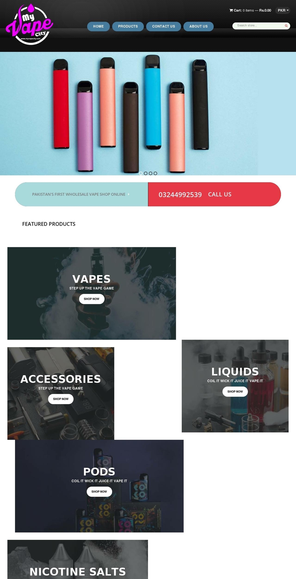 myvapecity.com shopify website screenshot