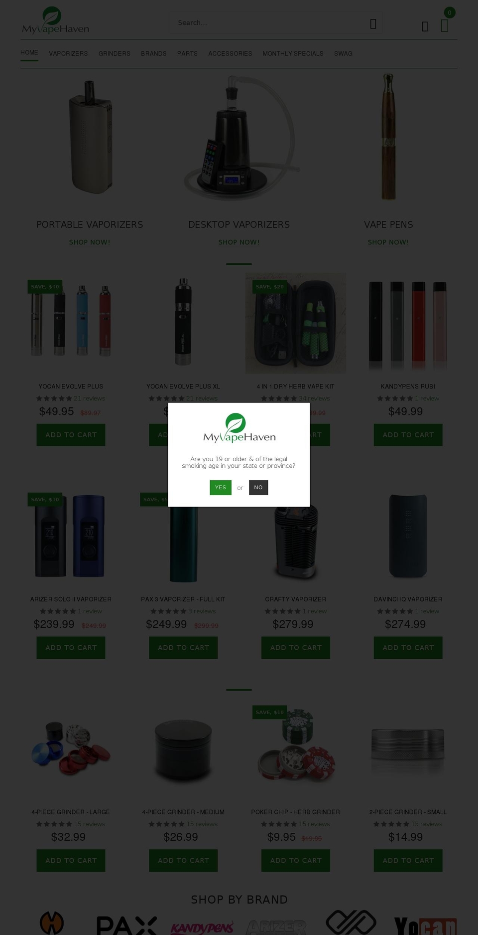 install-me-yourstore-v2-1-9 Shopify theme site example myvapehaven.com