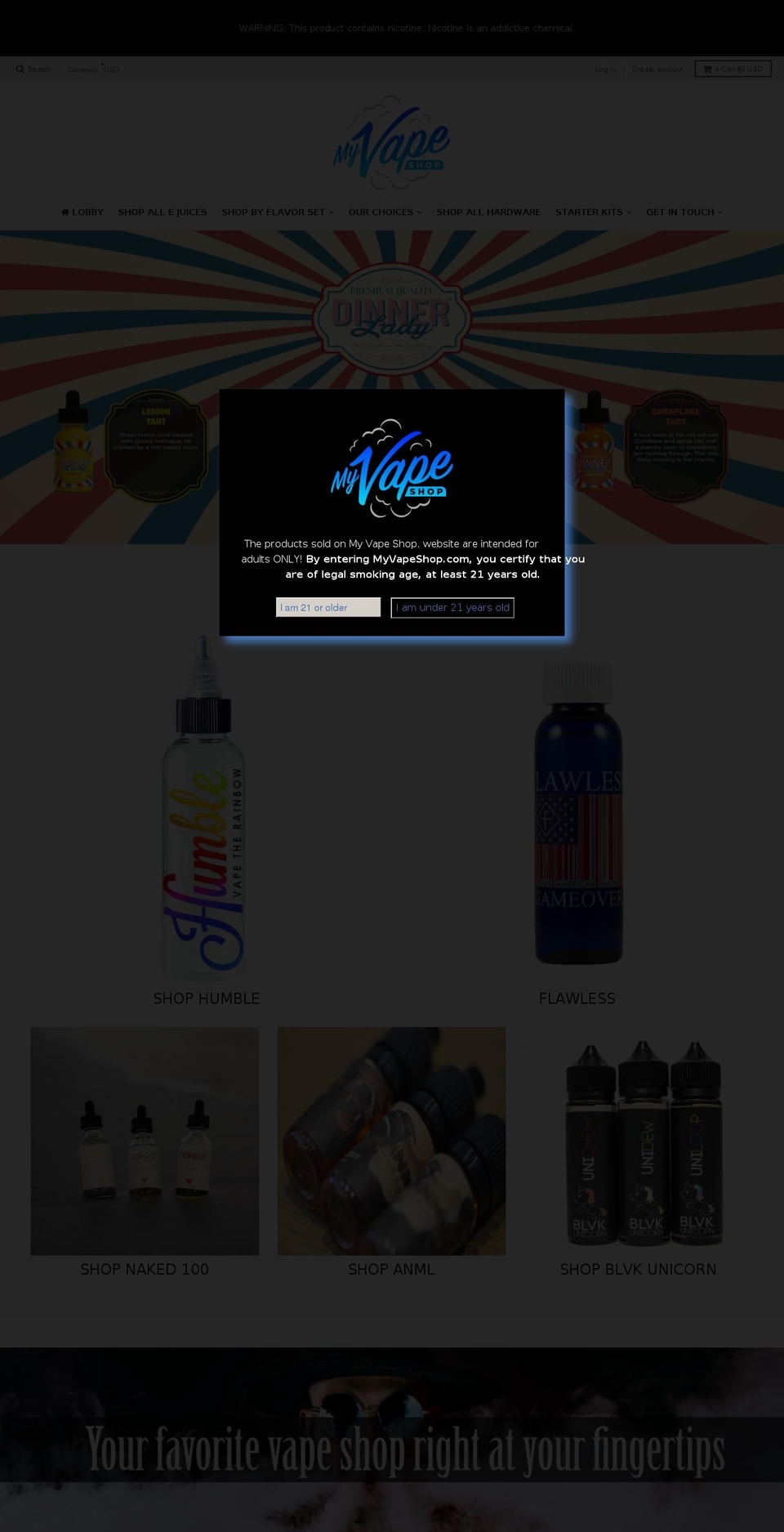 myvapeshop.com shopify website screenshot