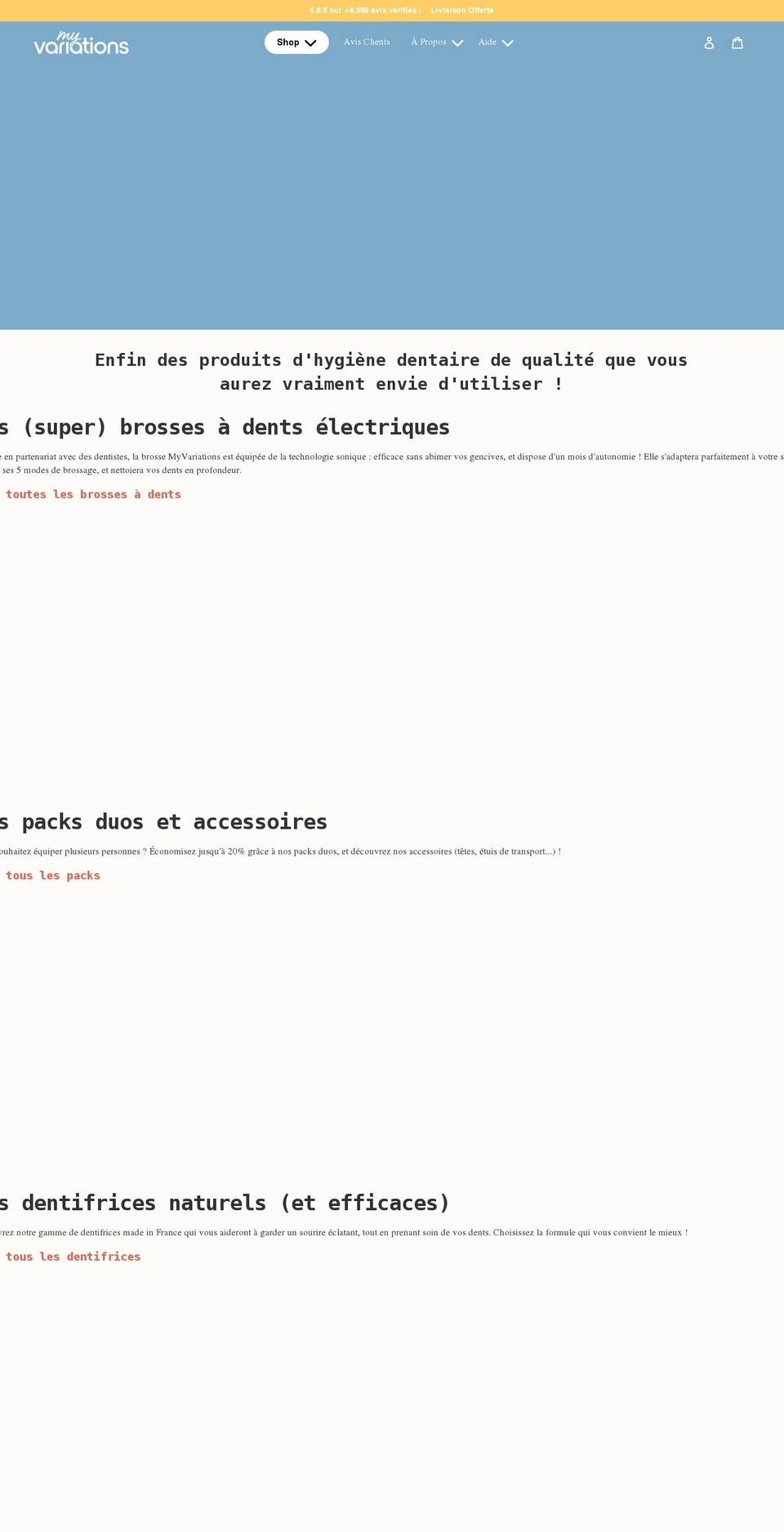 myvariations.com shopify website screenshot