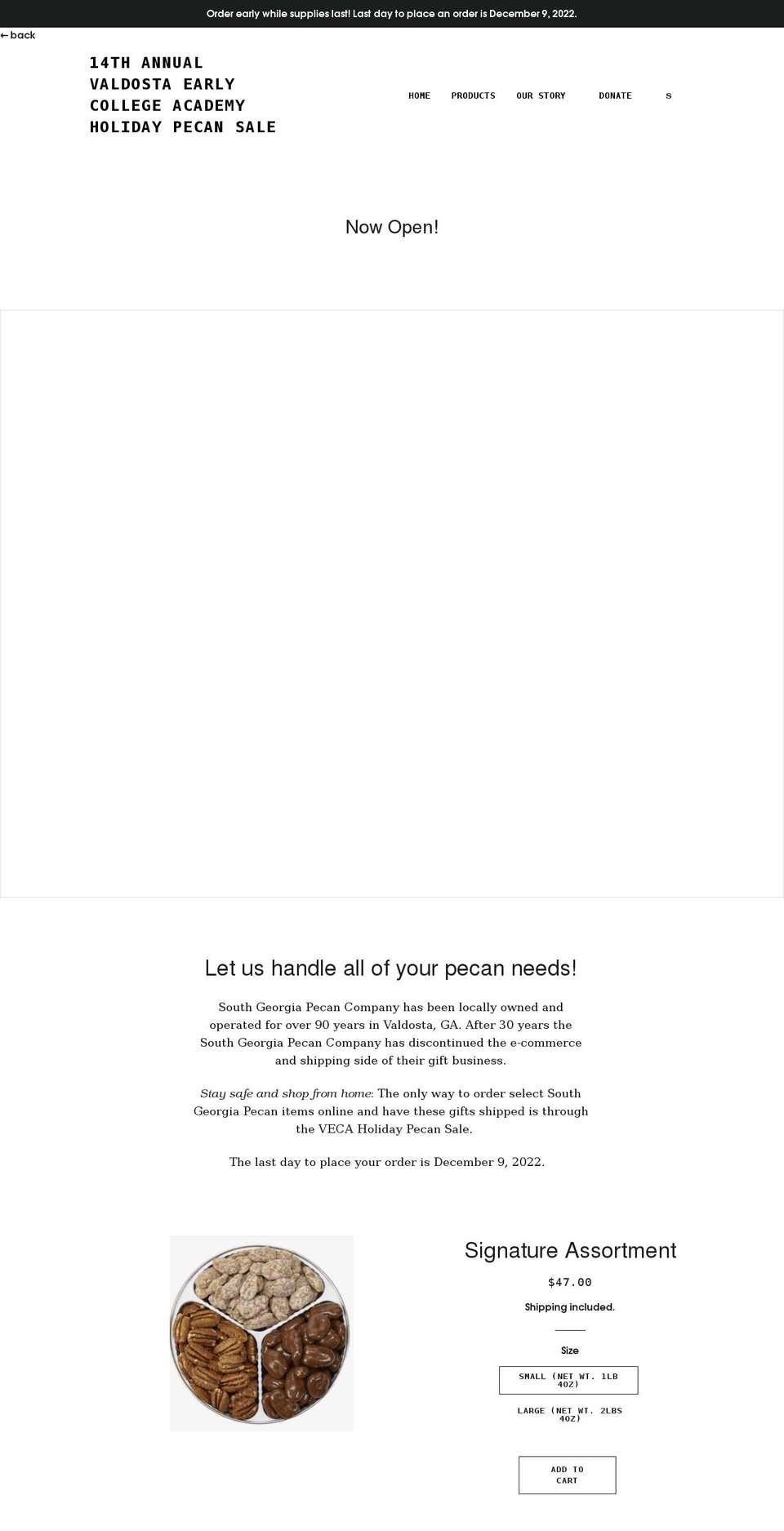 myveca.org shopify website screenshot