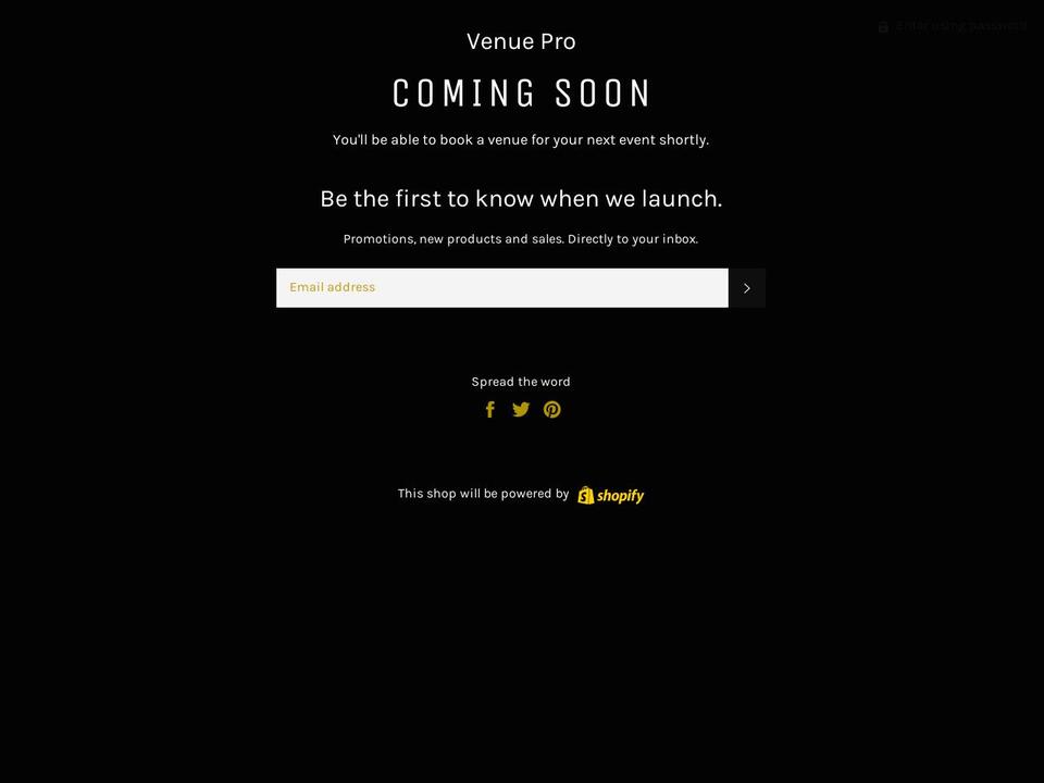 myvenuepro.com — Shopify storefront screenshot