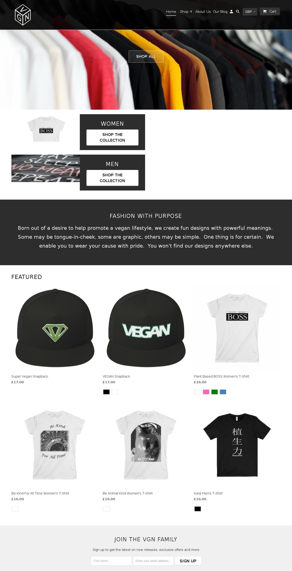 myvgn.com — Shopify storefront screenshot