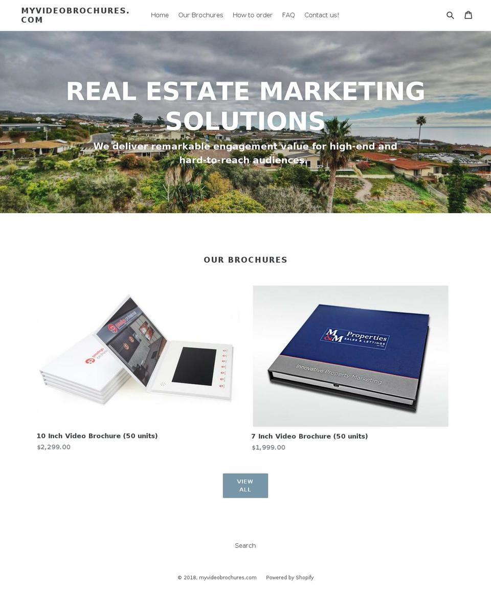 myvideobrochures.com — Shopify storefront screenshot