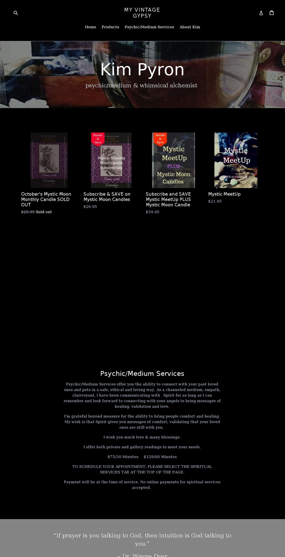 myvintagegypsy.net shopify website screenshot