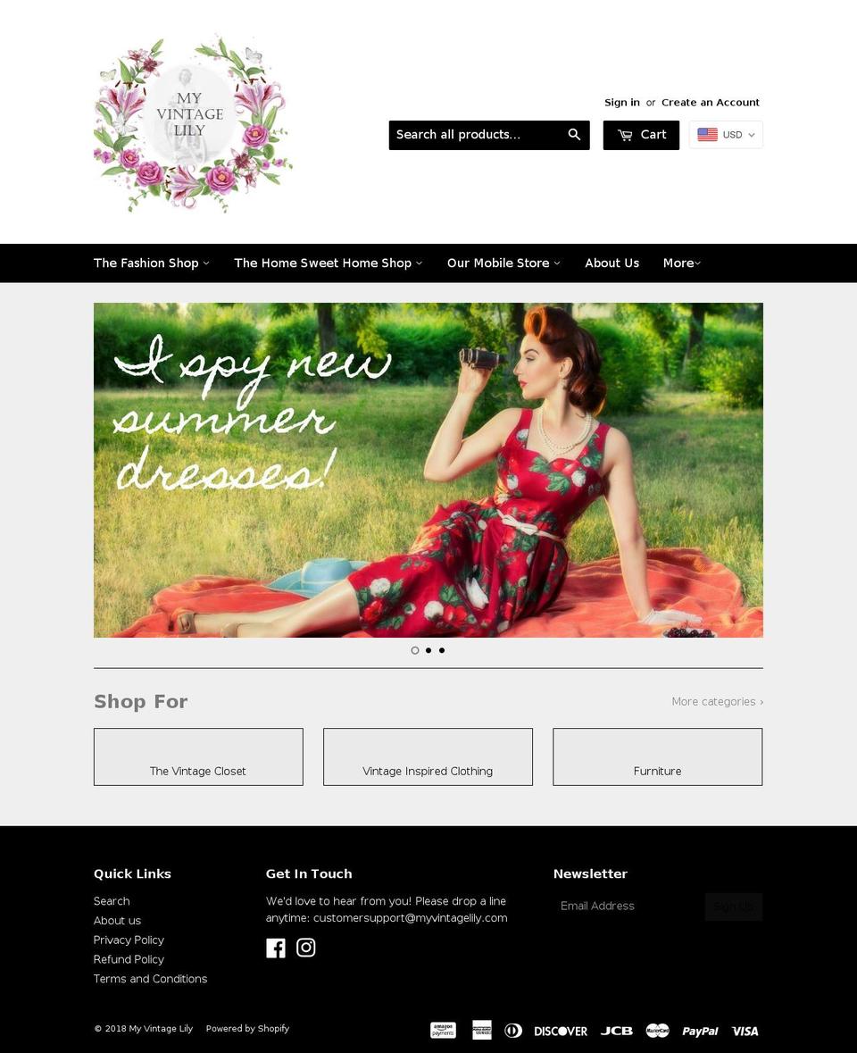 myvintagelily.com — Shopify storefront screenshot