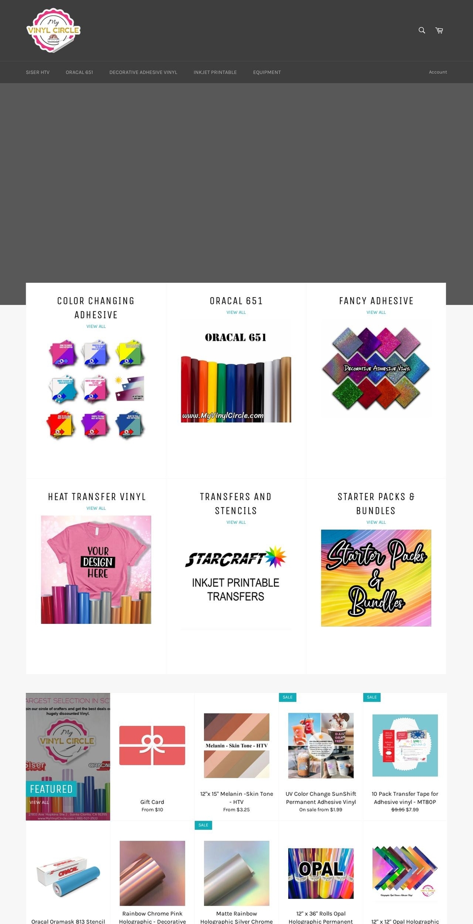 myvinylcircle.com — Shopify storefront screenshot