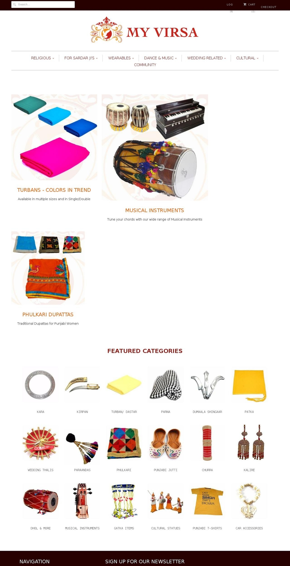 myvirsa.com shopify website screenshot