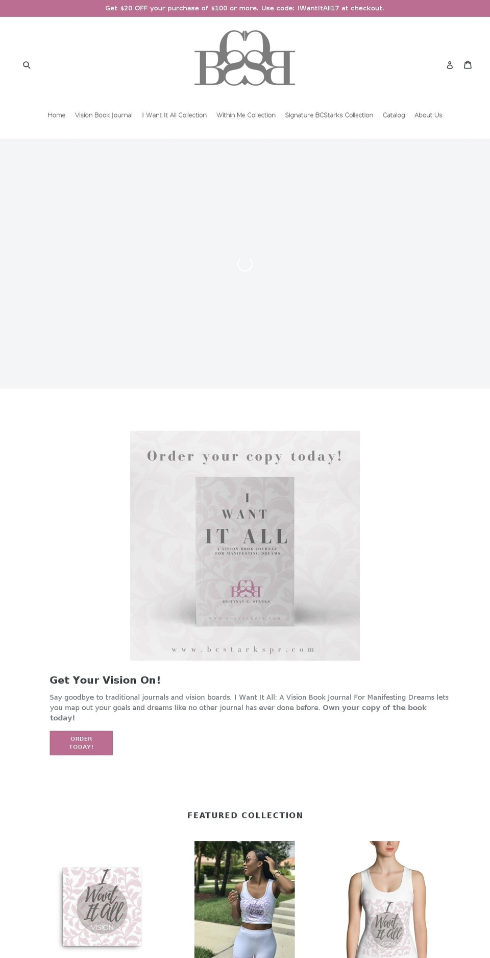 myvisionbookjournal.com — Shopify storefront screenshot