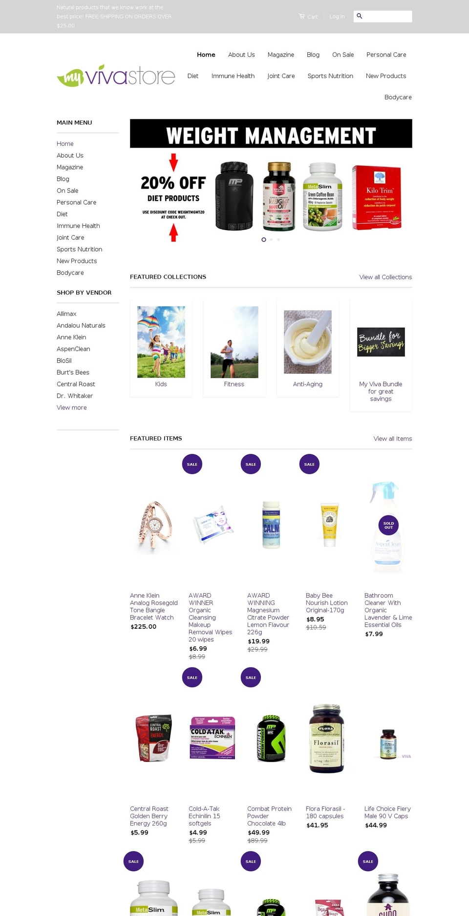 myvivastore.com shopify website screenshot