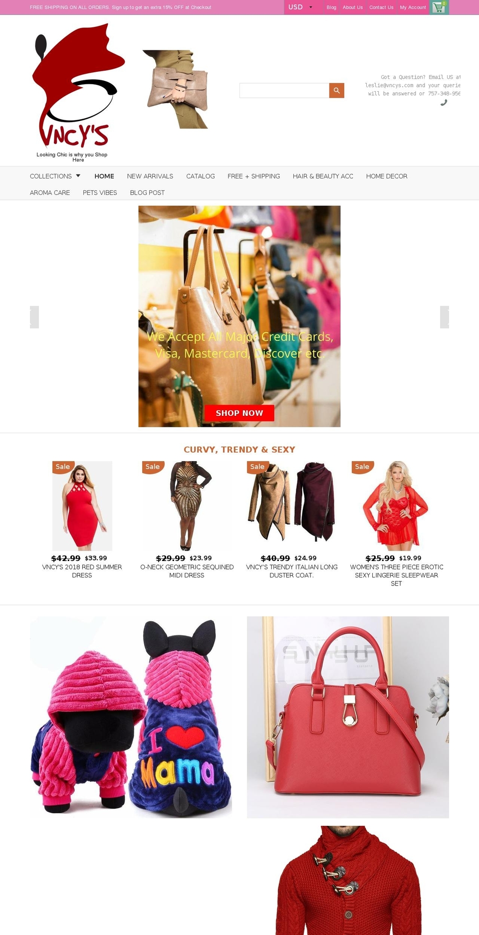 myvncymnboutique.com — Shopify storefront screenshot