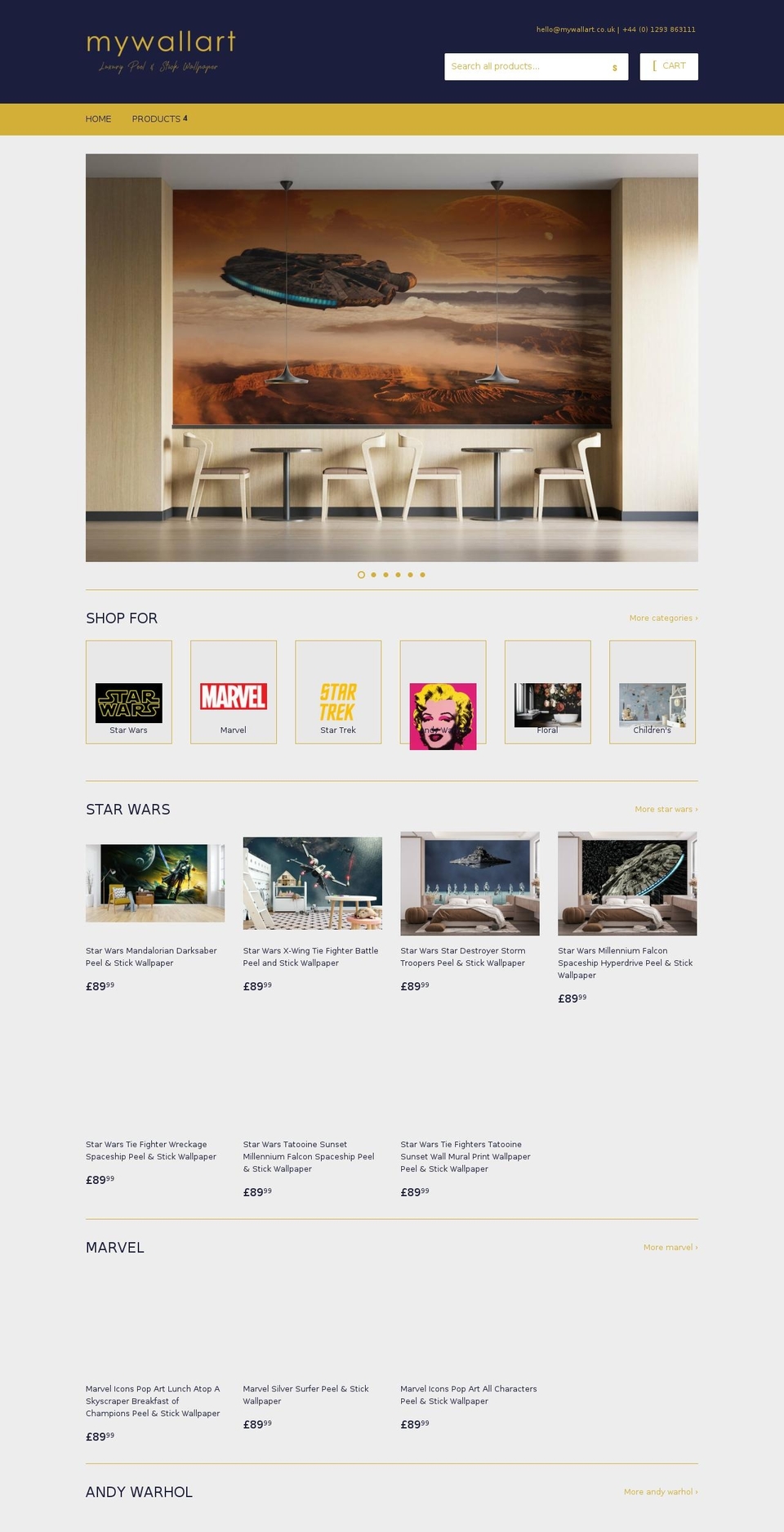 mywallart.co.uk shopify website screenshot