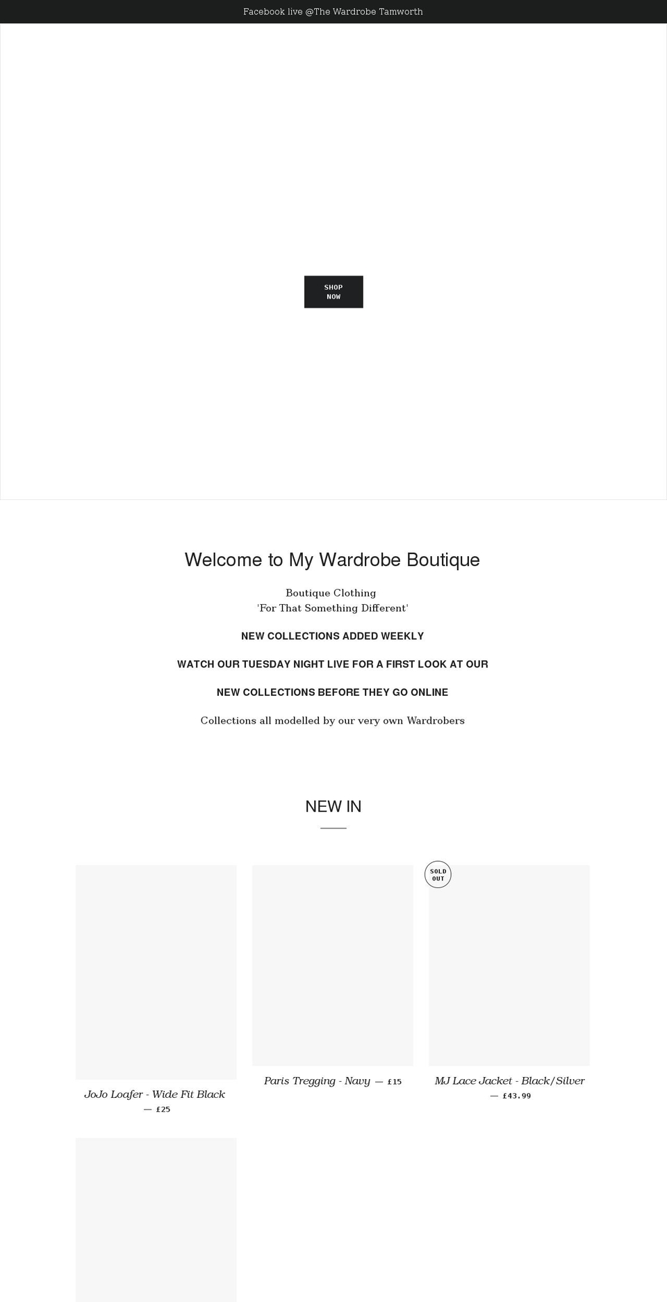 mywardrobeboutique.co.uk shopify website screenshot