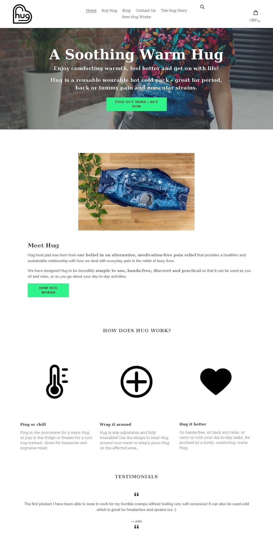 mywarmhug.com shopify website screenshot