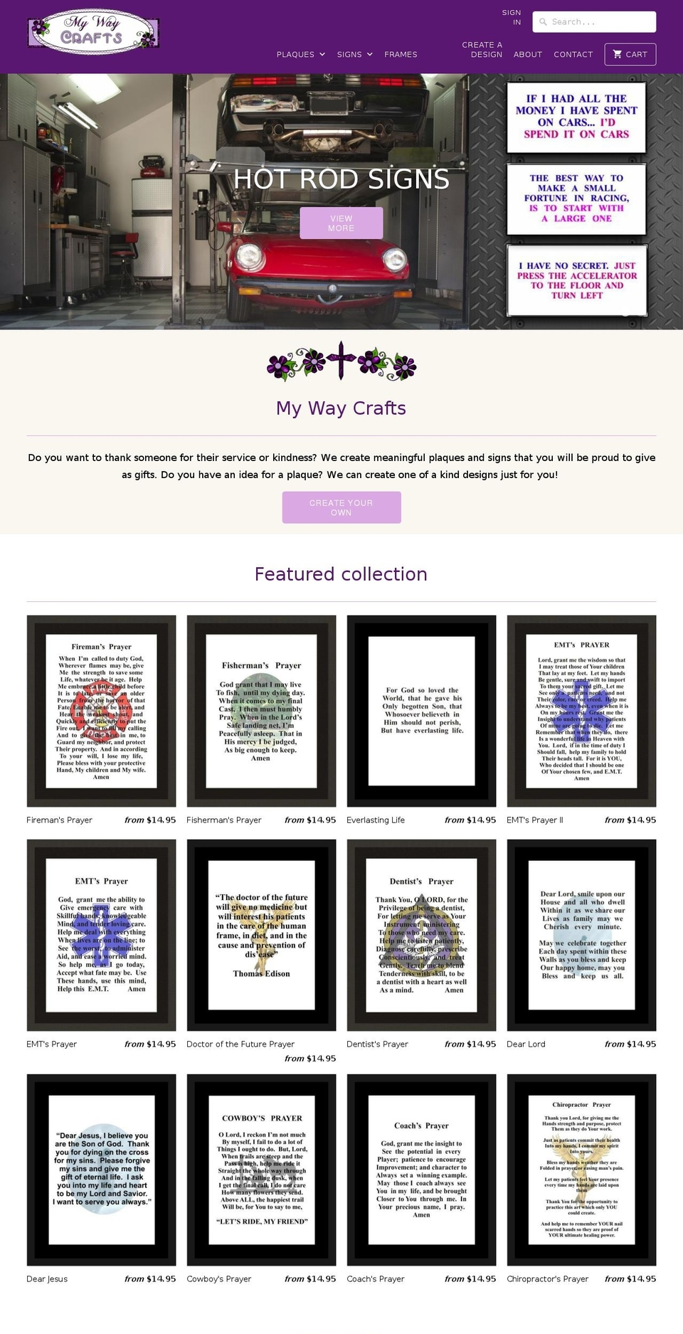 mywaycrafts.com — Shopify storefront screenshot