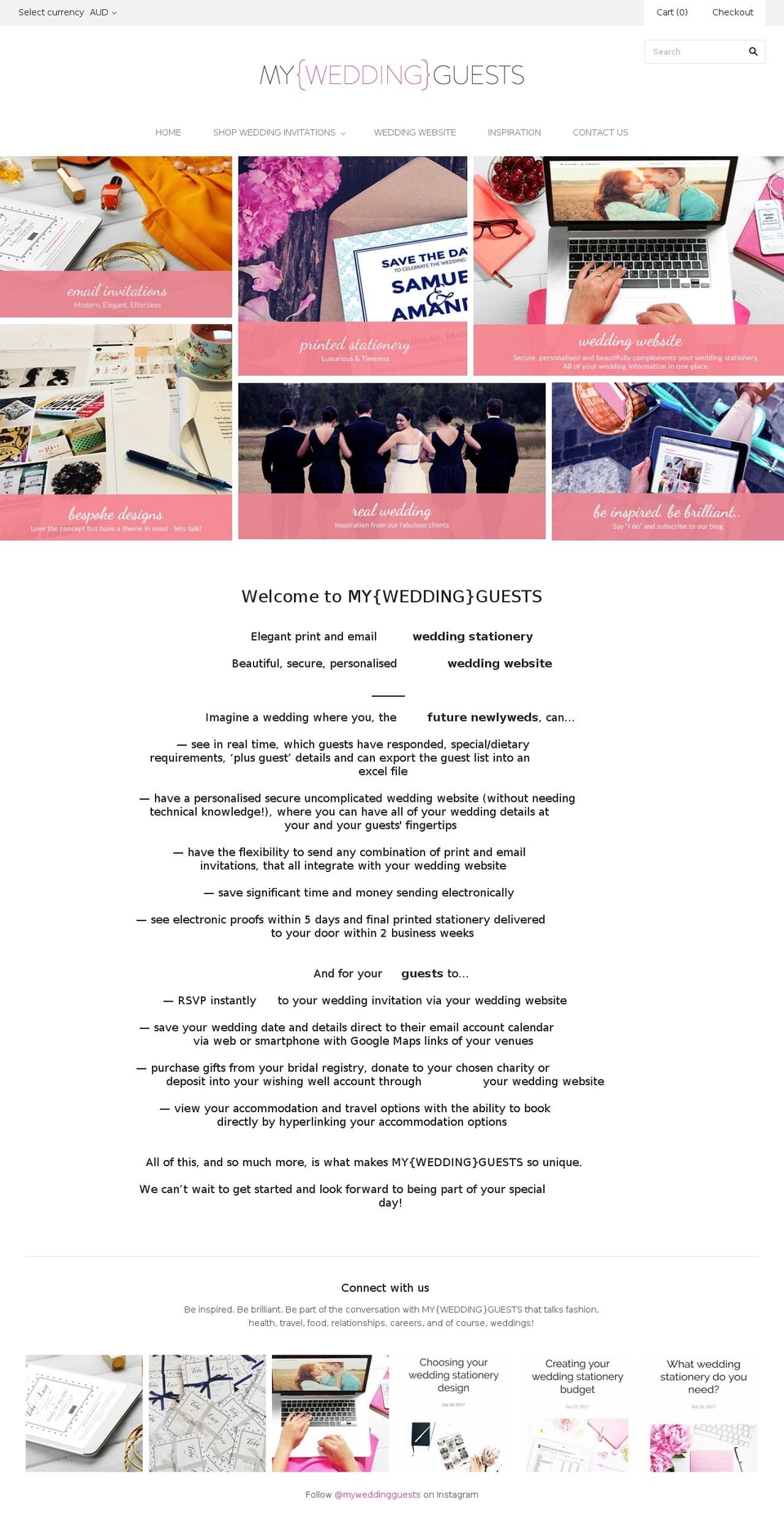 myweddingguests.com.au shopify website screenshot