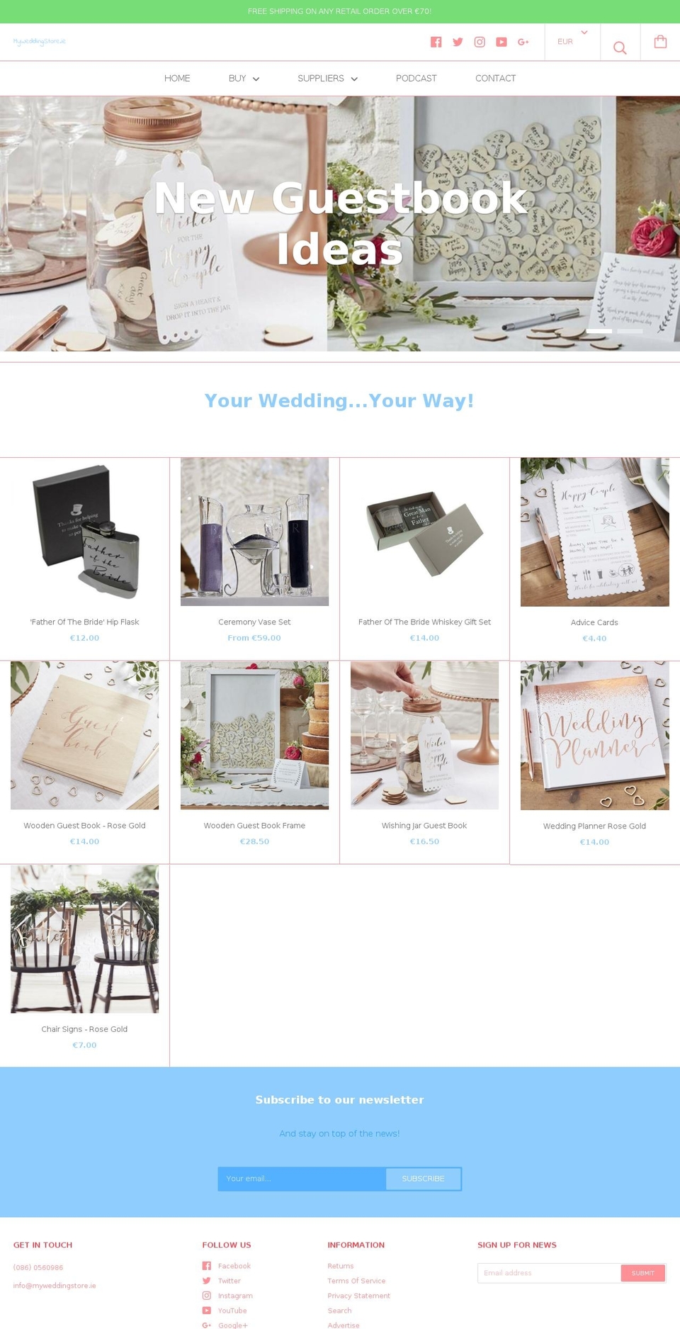 myweddingstore.ie shopify website screenshot