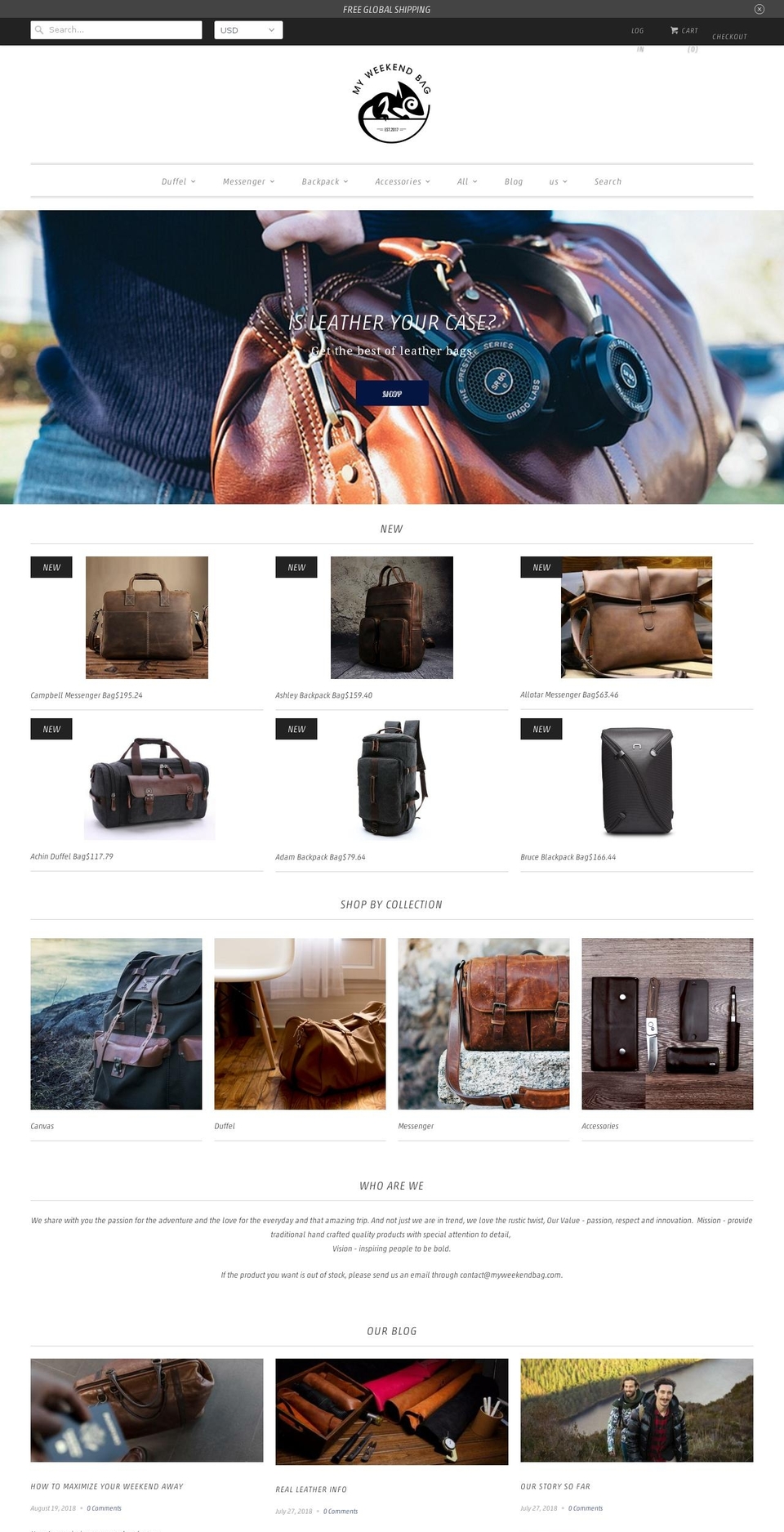 myweekendbag.com — Shopify storefront screenshot