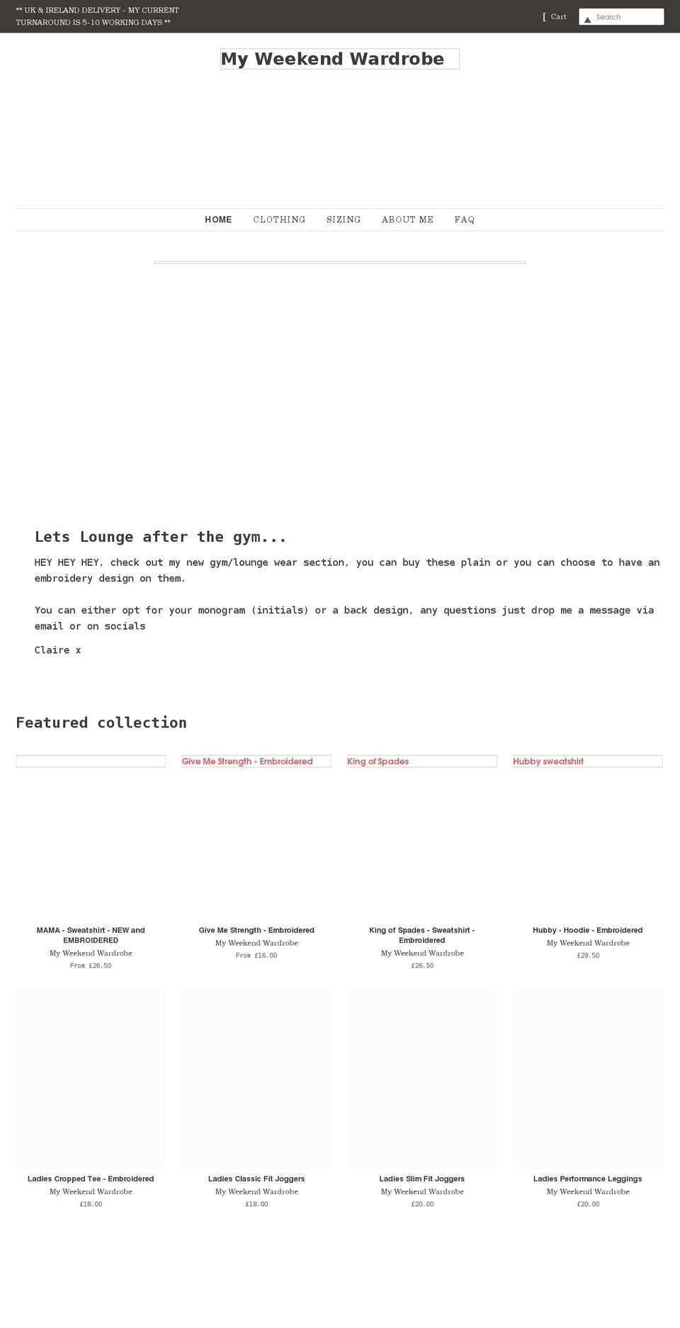 myweekendwardrobe.com shopify website screenshot