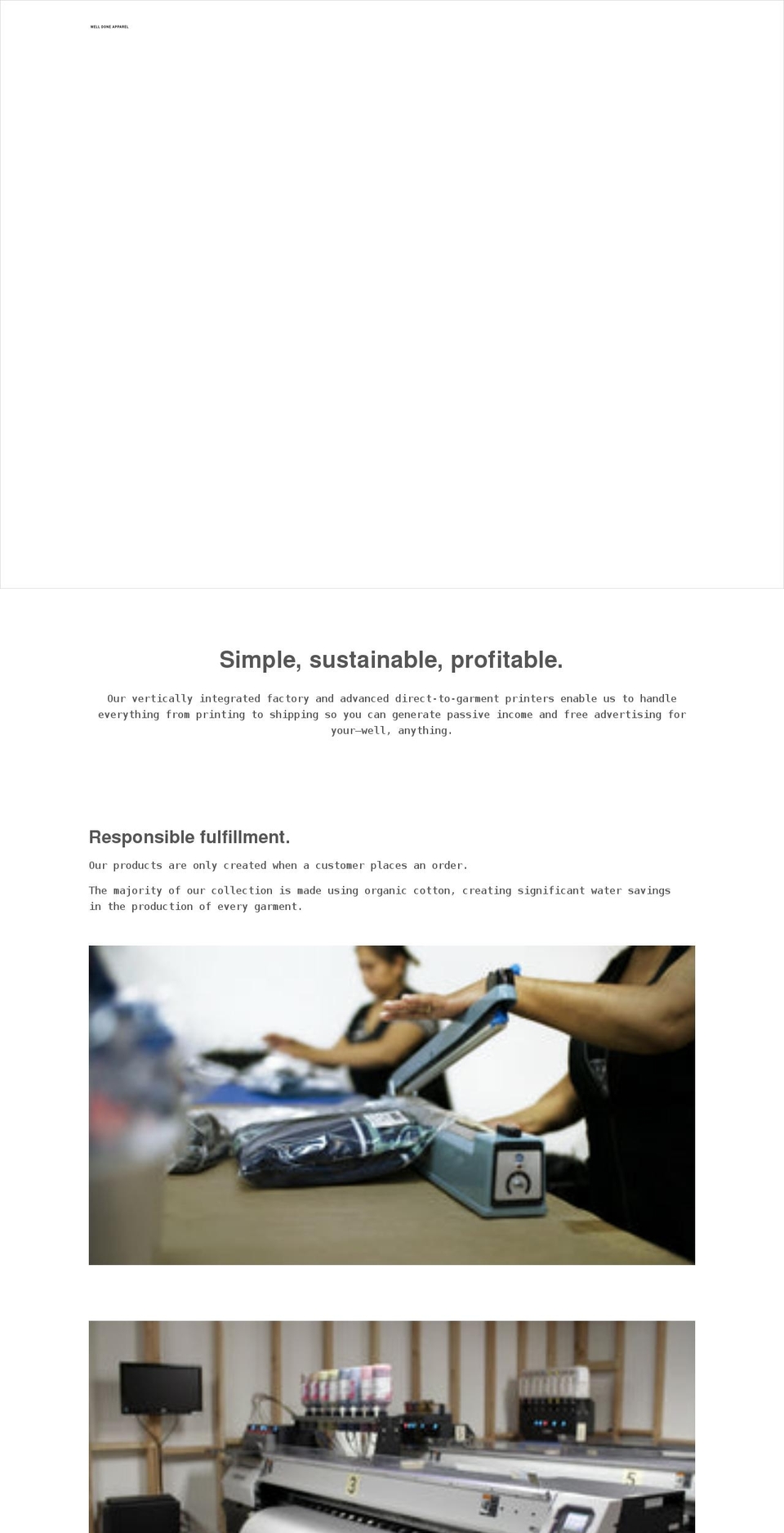 mywelldoneapparel.com shopify website screenshot