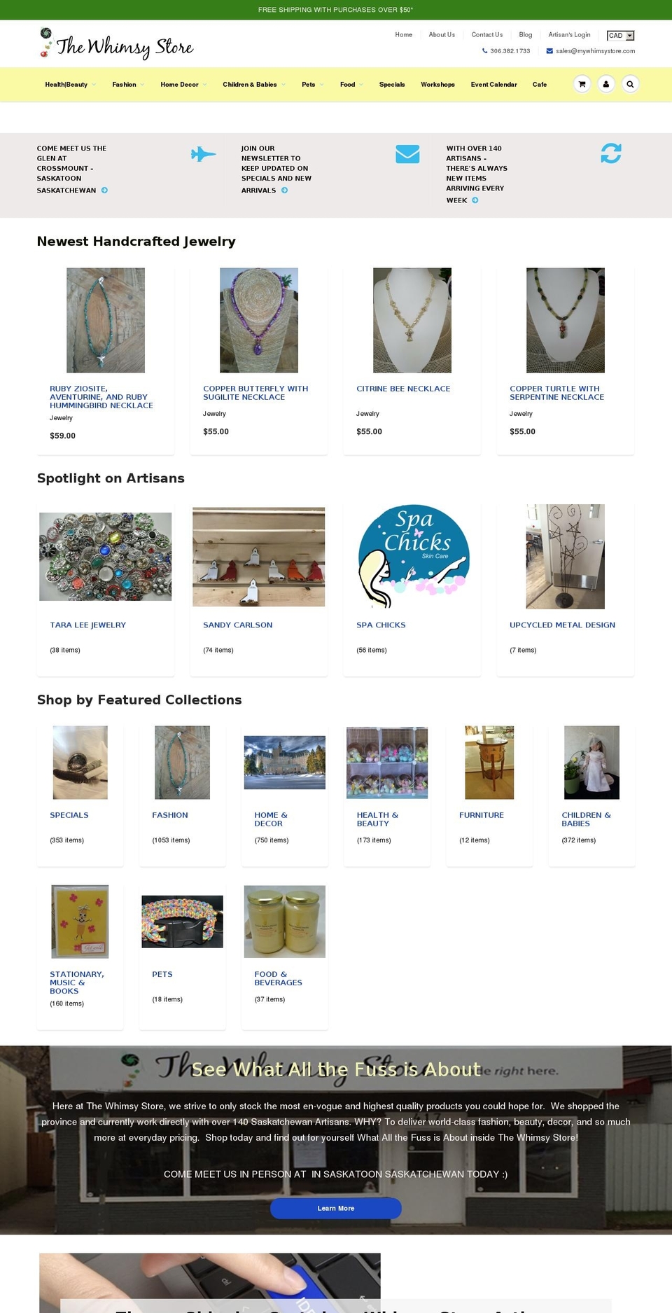 mywhimsystore.com — Shopify storefront screenshot