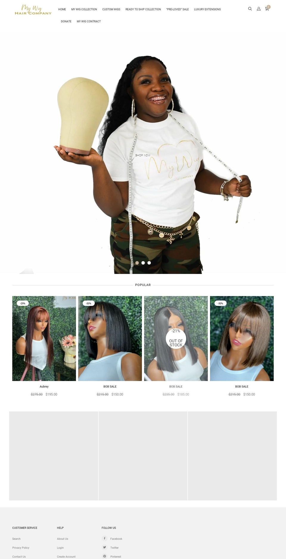 mywighairco.com shopify website screenshot