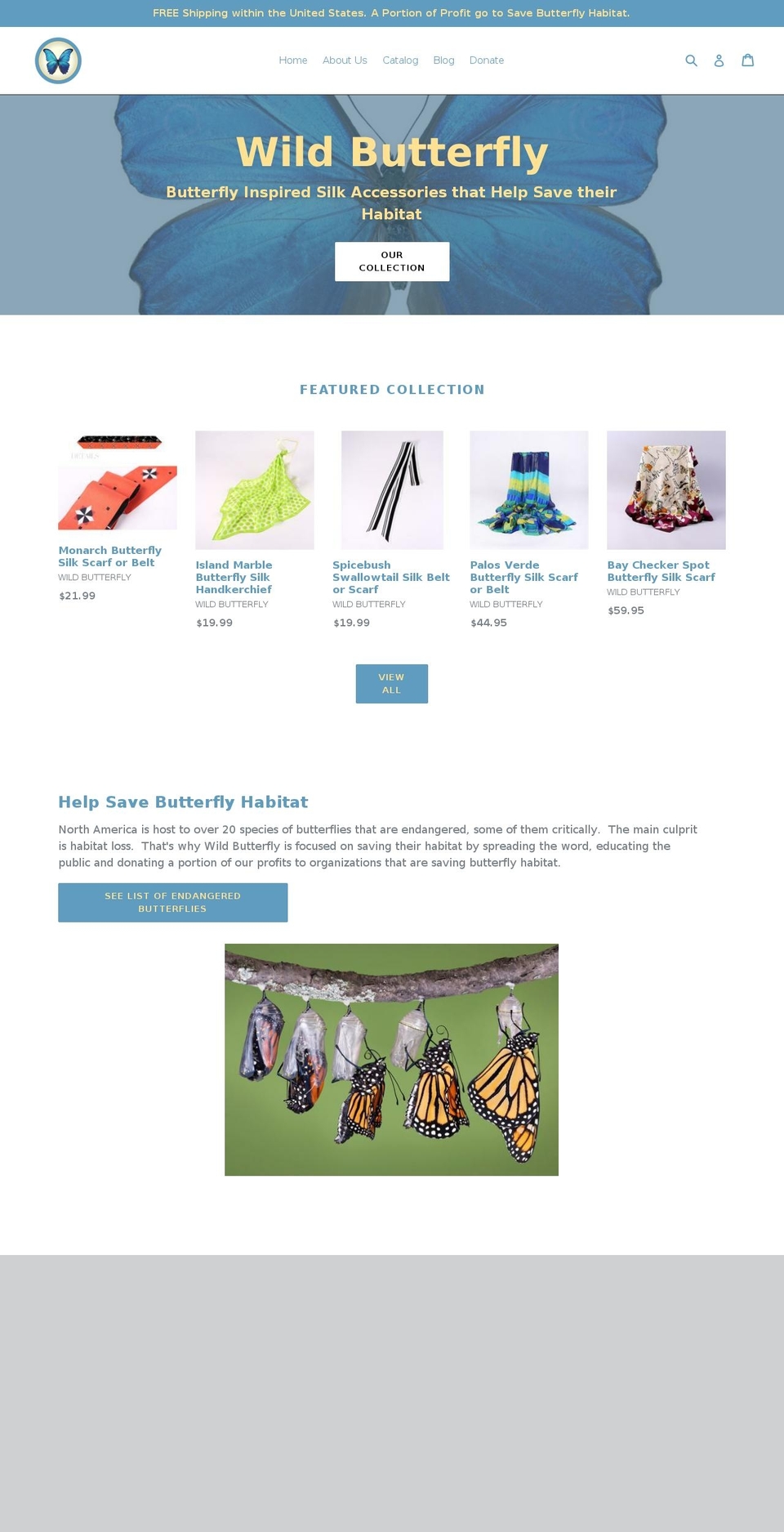 mywildbutterfly.com — Shopify storefront screenshot
