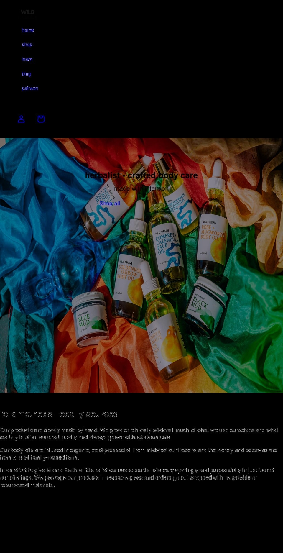 mywildorigins.com shopify website screenshot