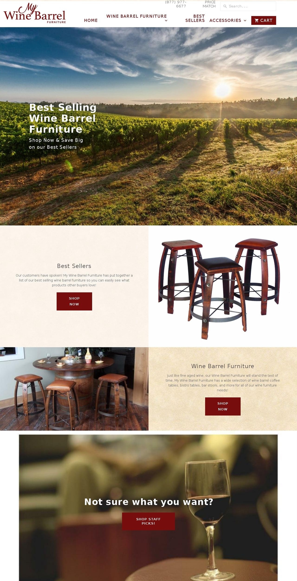 DSL Premium Shopify theme site example mywinebarrelfurniture.com