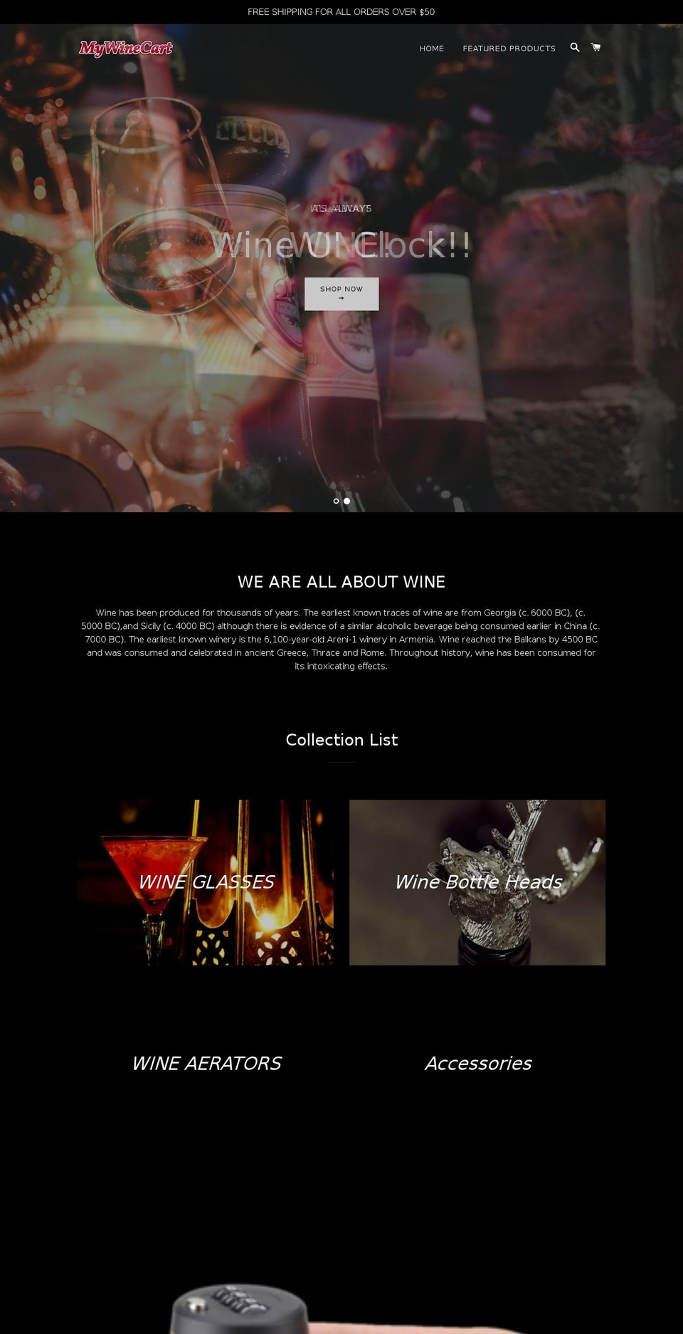 mywinecart.com — Shopify storefront screenshot