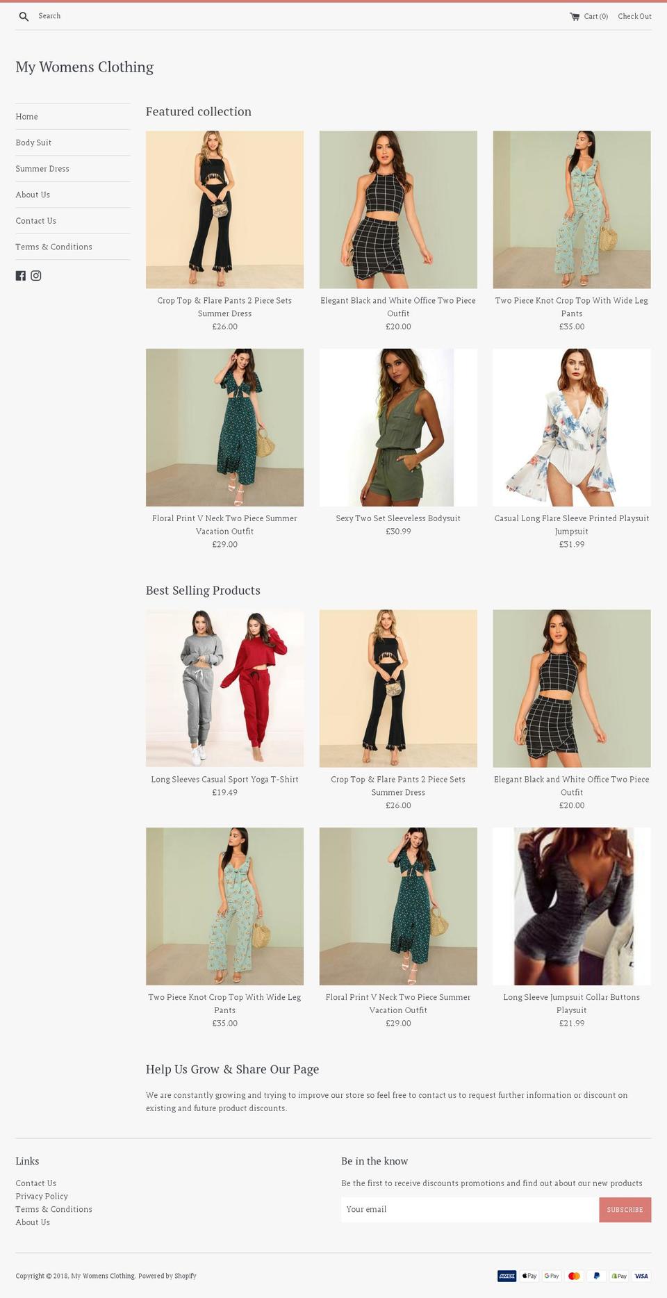 mywomensclothing.com — Shopify storefront screenshot