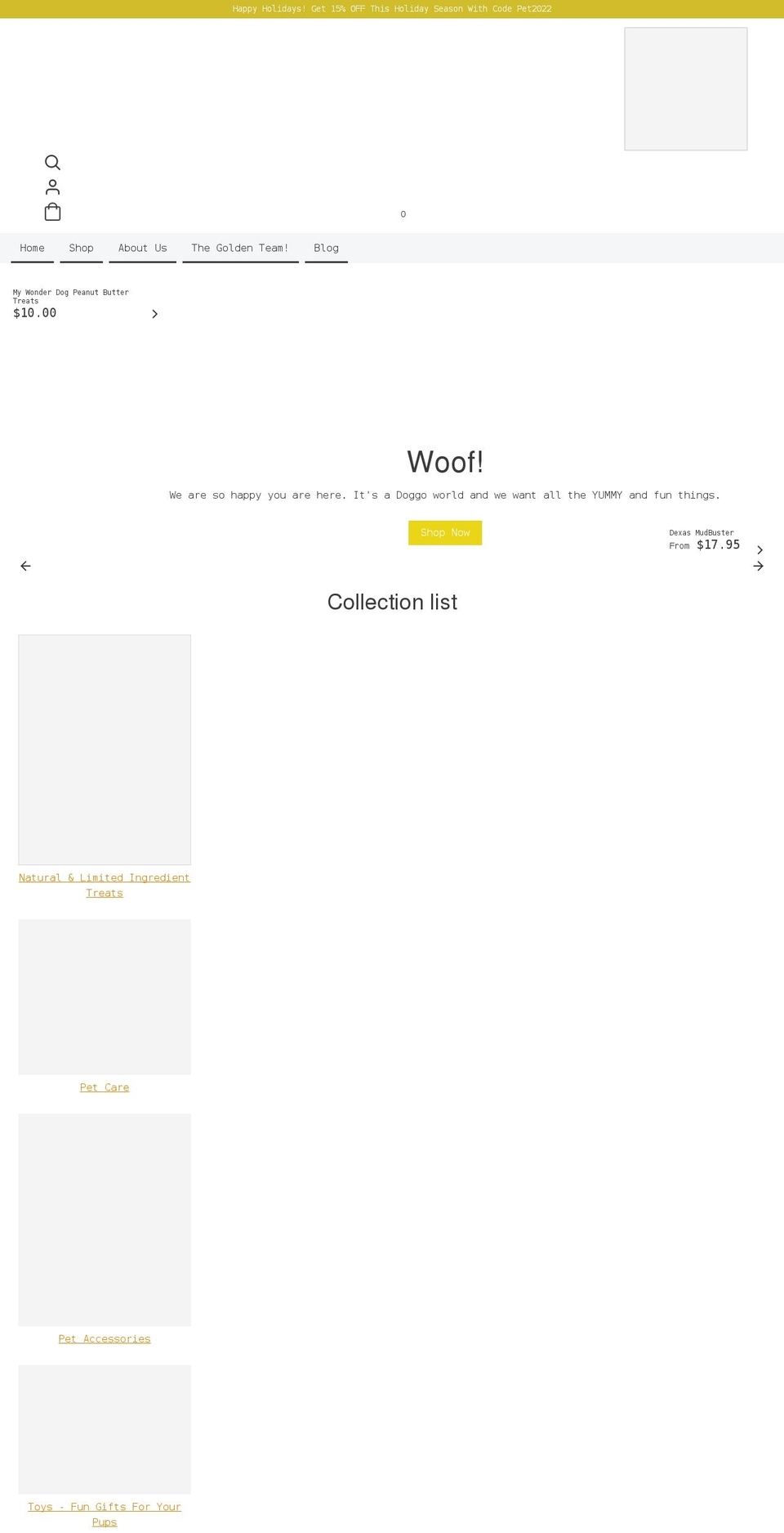 mywonderdogshop.com shopify website screenshot