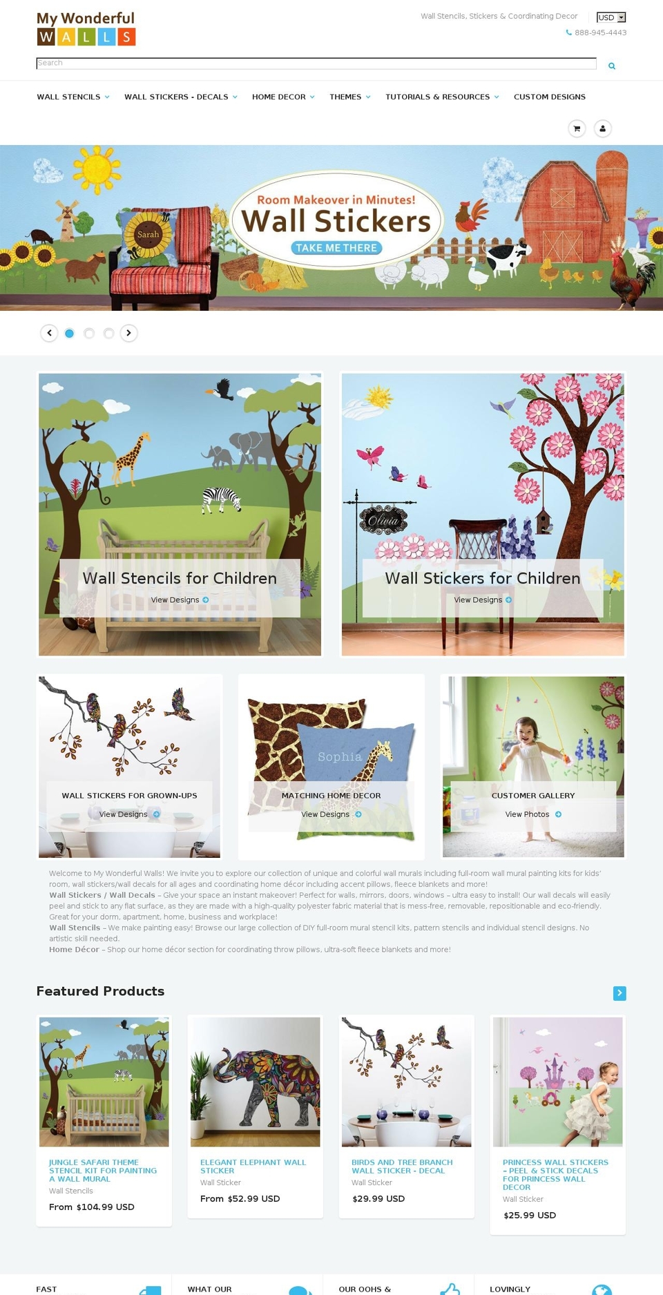 mywonderfulwalls.com shopify website screenshot