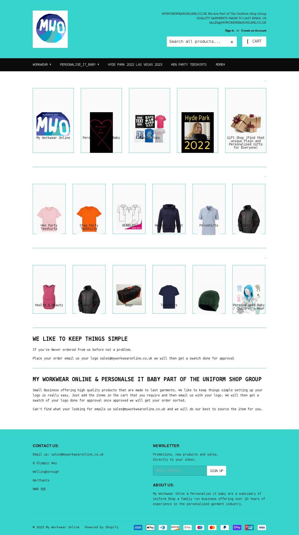 myworkwearonline.co.uk shopify website screenshot