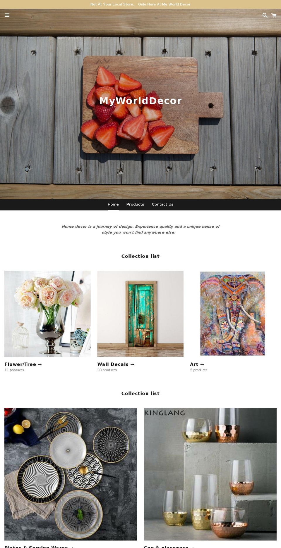 myworlddecor.com — Shopify storefront screenshot