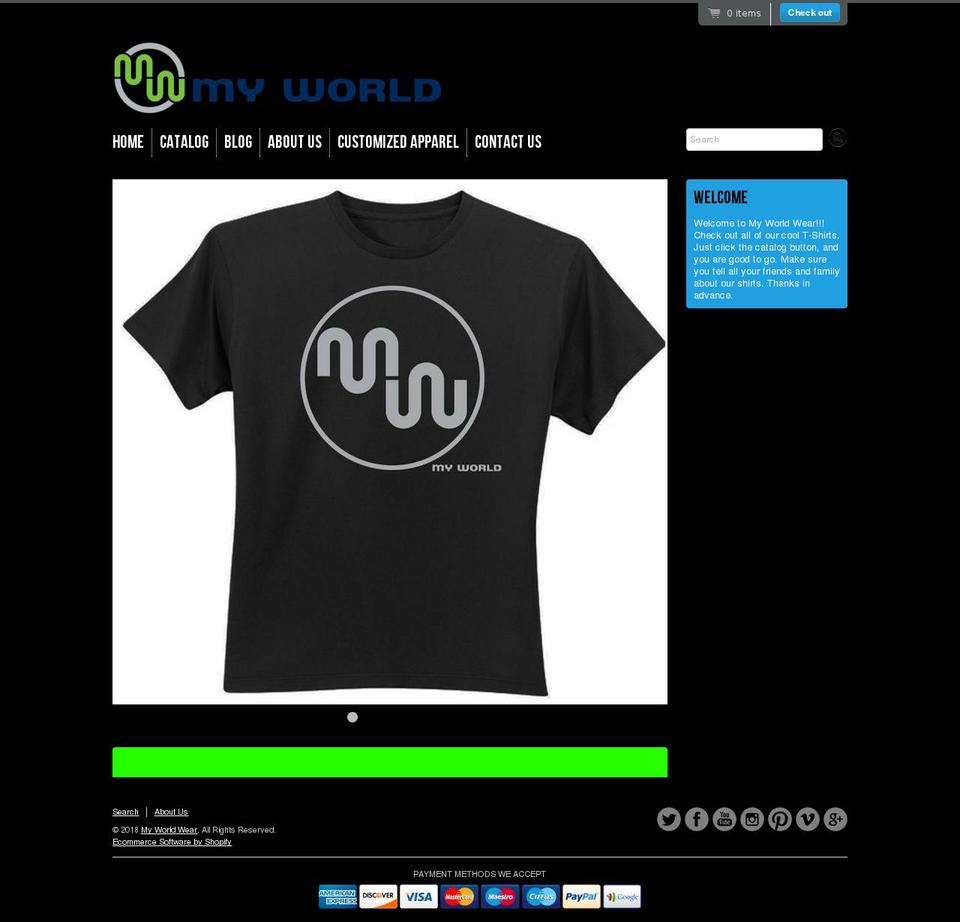 MW Shopify theme site example myworldwear.com