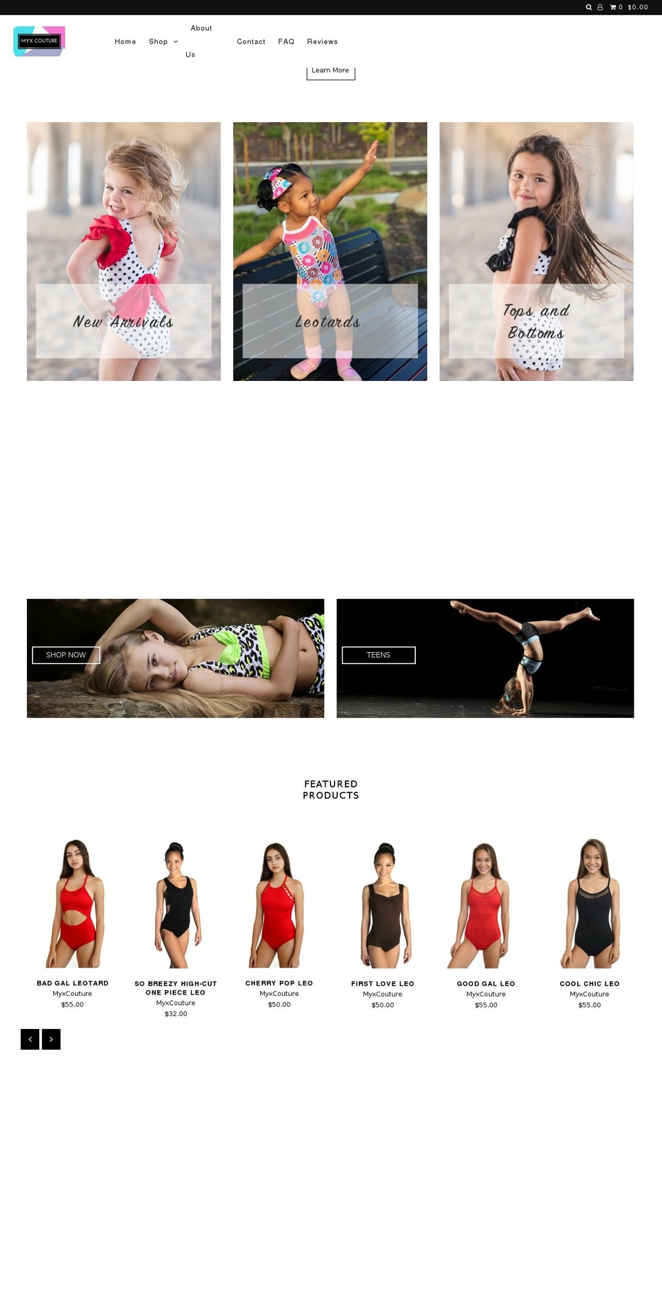 myxcouture.com — Shopify storefront screenshot