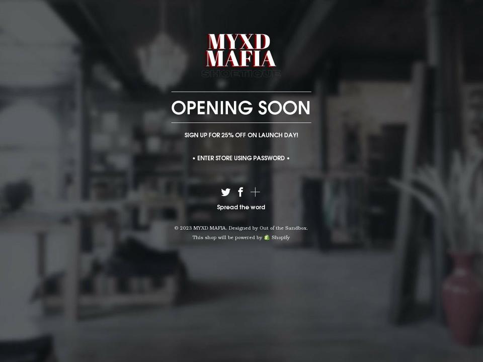 myxdmafia.com shopify website screenshot
