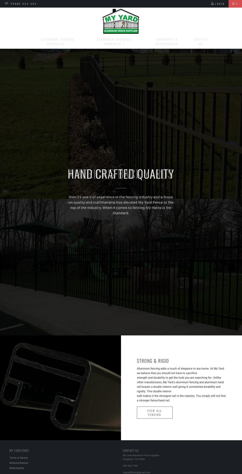 myyardfence.com shopify website screenshot