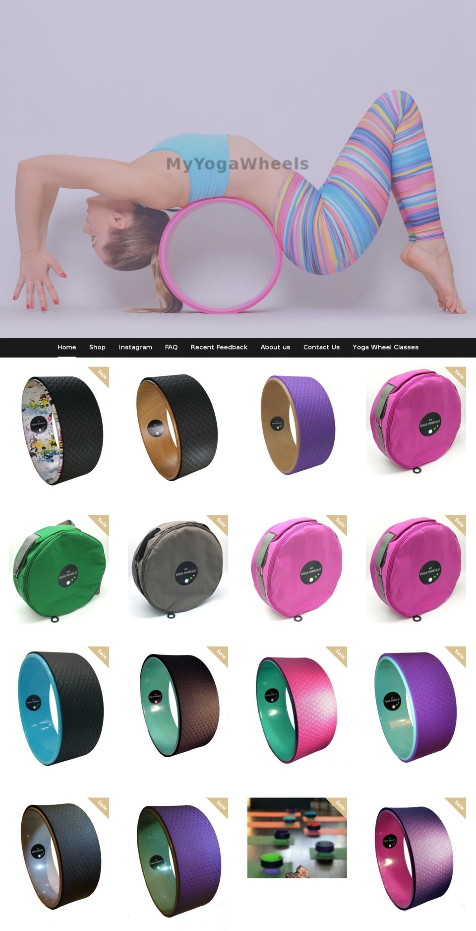 myyogawheels.com shopify website screenshot