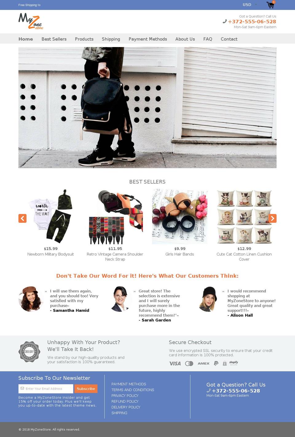 myzonestore.com — Shopify storefront screenshot