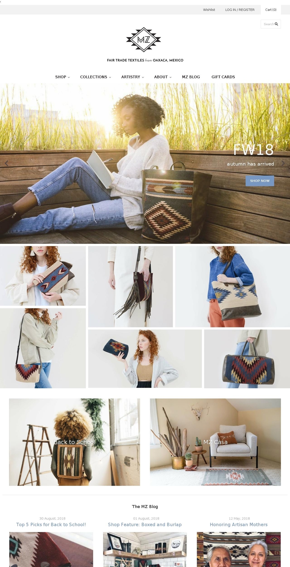 mzfairtrade.com — Shopify storefront screenshot