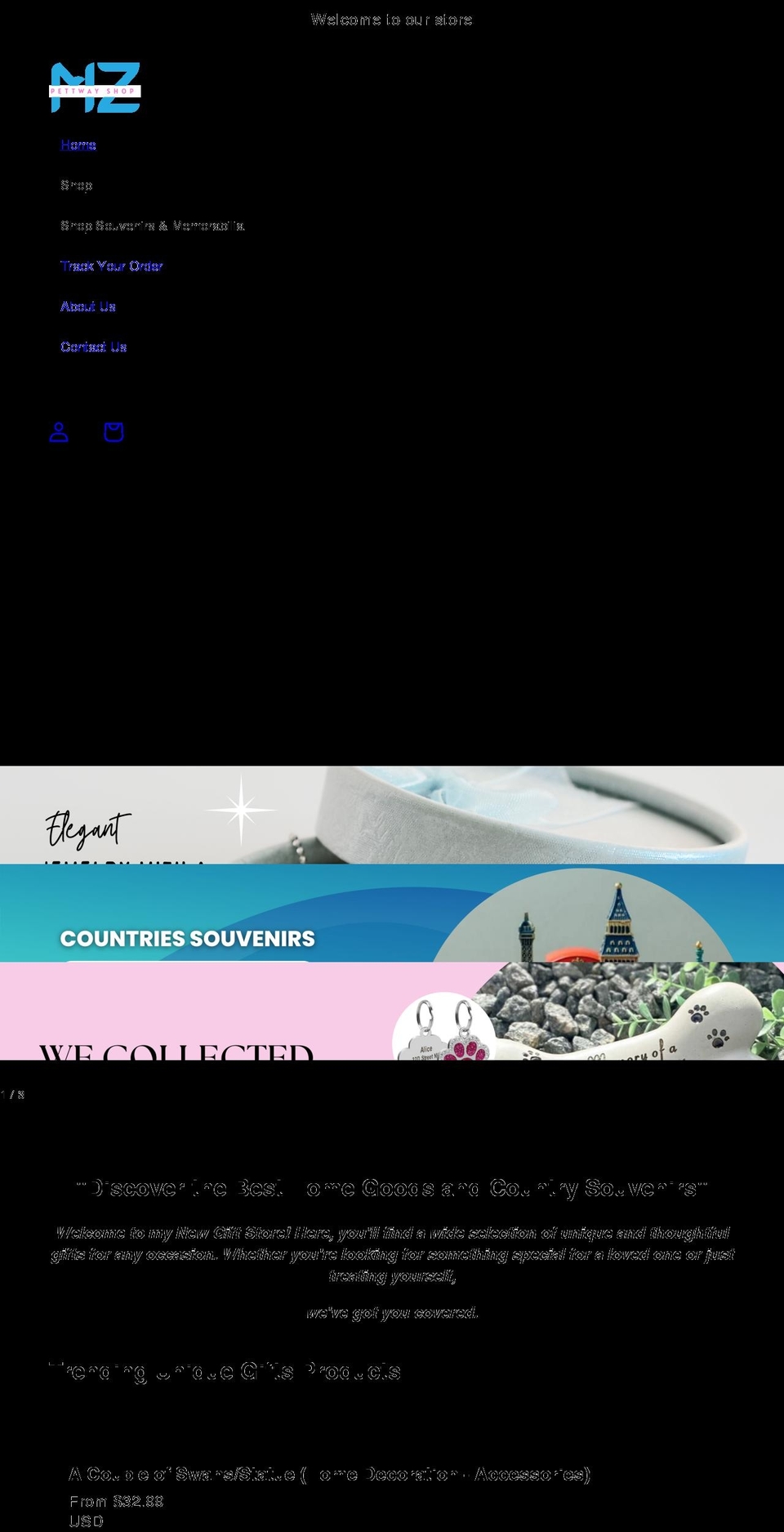 mzpettwayshop.com — Shopify storefront screenshot