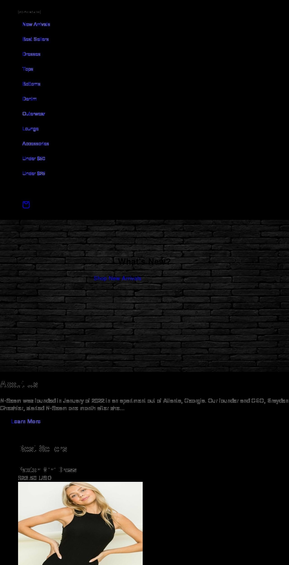 n-seam.net shopify website screenshot