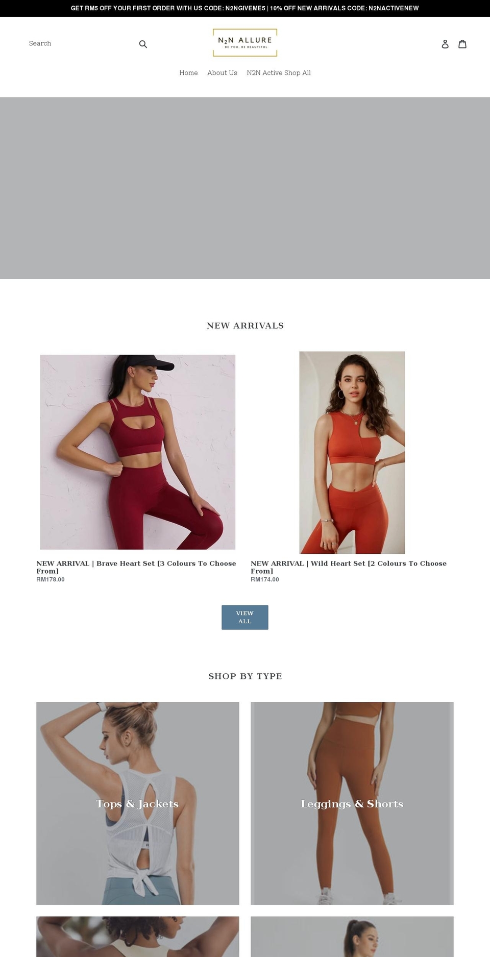 n2nallure.com shopify website screenshot