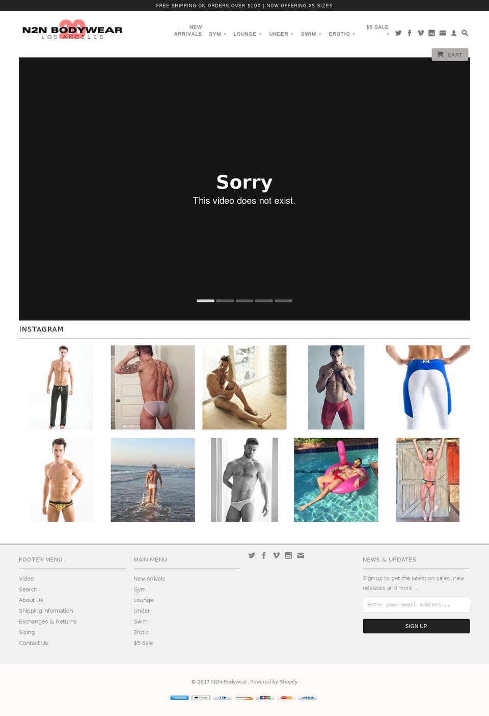 Retina Shopify theme site example n2nbodywear.com