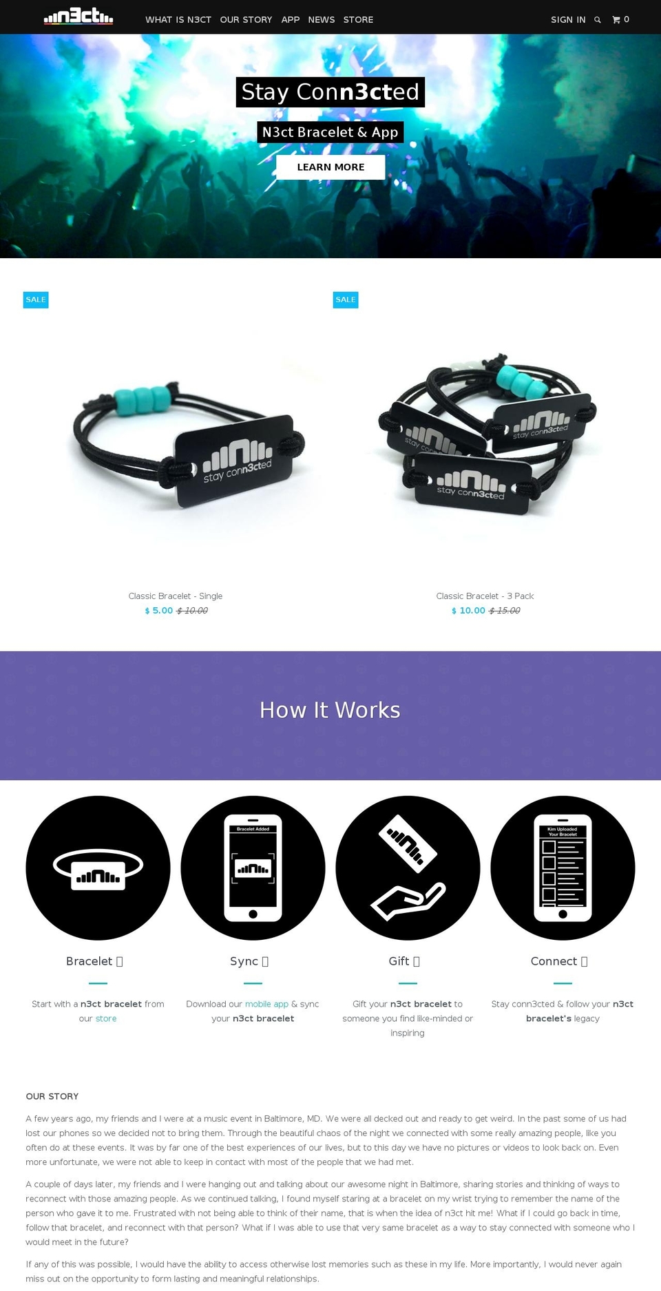 n3ct.com shopify website screenshot