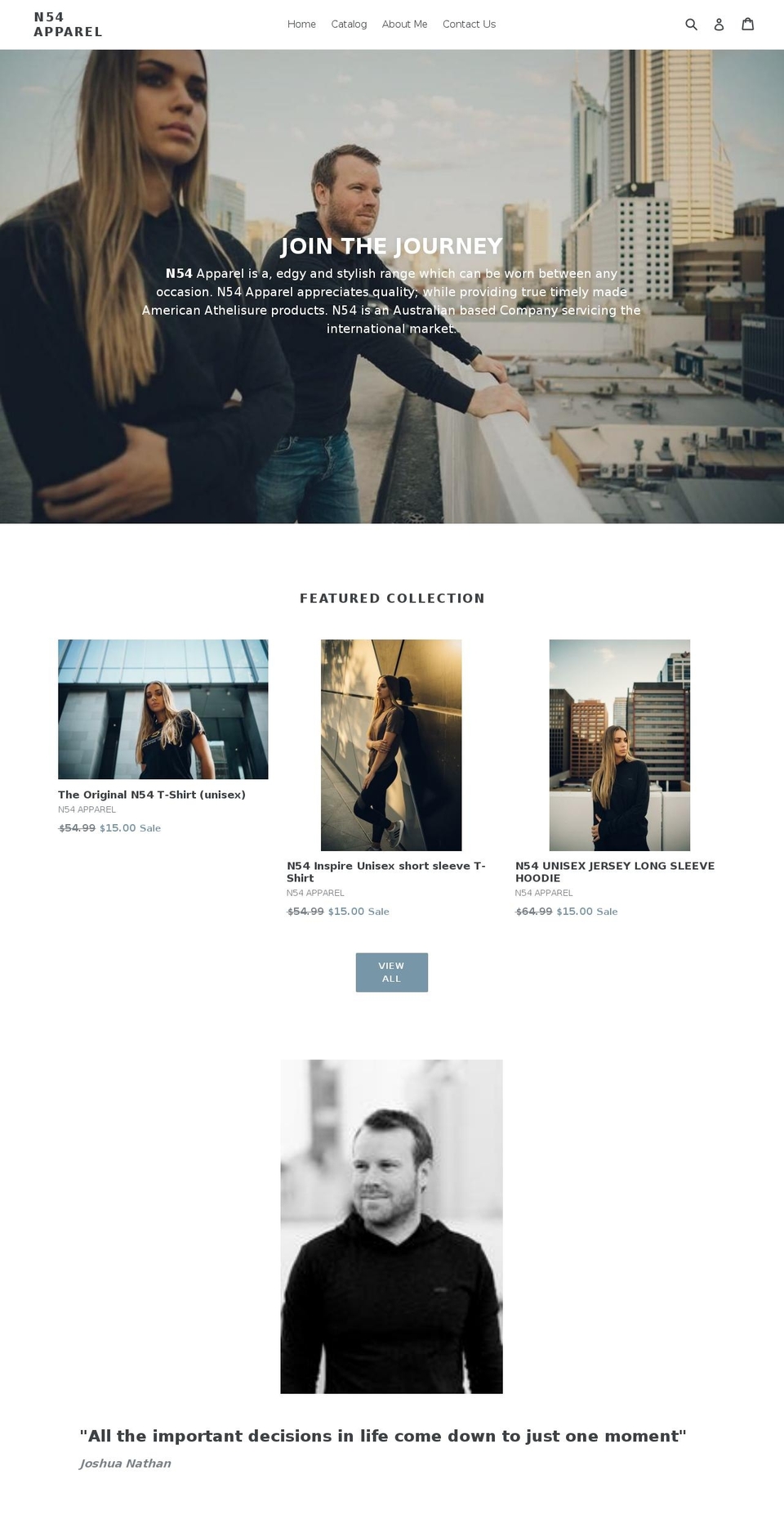 n54apparel.com — Shopify storefront screenshot