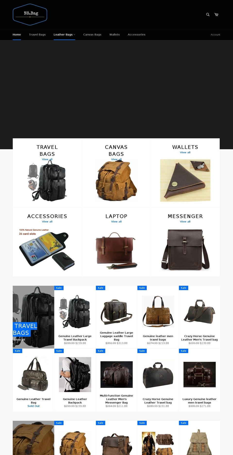 n8bag.com shopify website screenshot