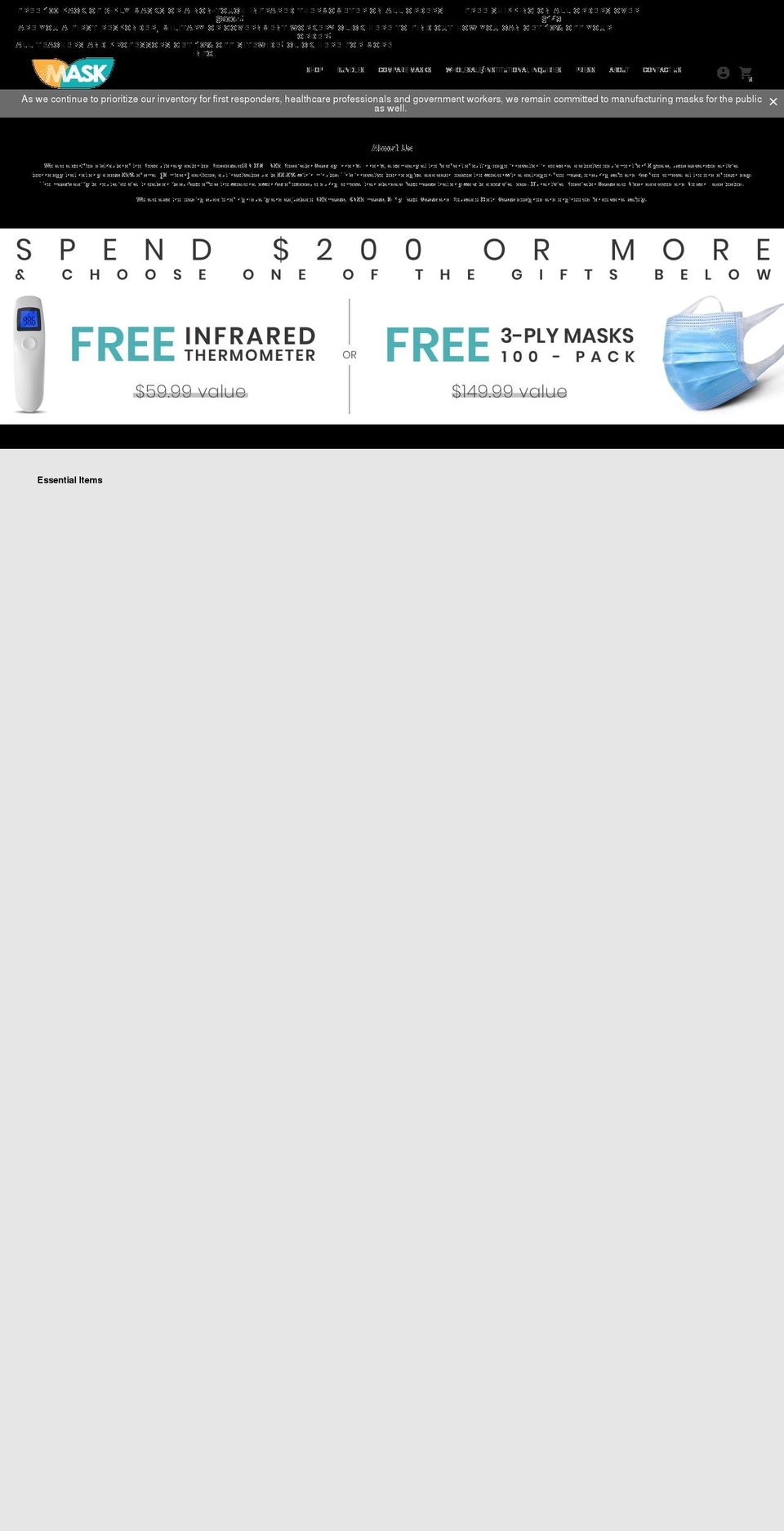 n95maskco.com shopify website screenshot